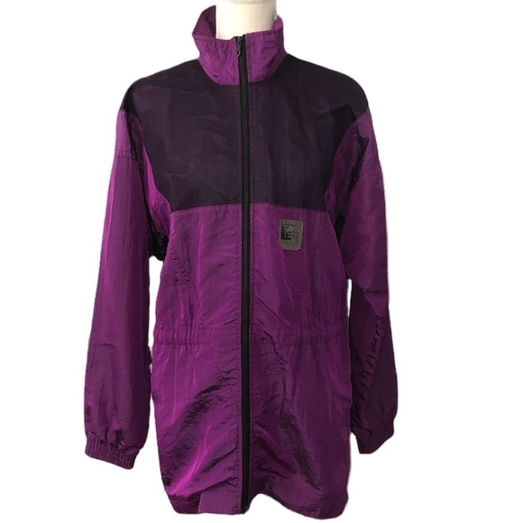 VINTAGE AVIA Windbreaker Jacket Women's Oversized Small Purple Long Lightweight - Picture 11 of 11